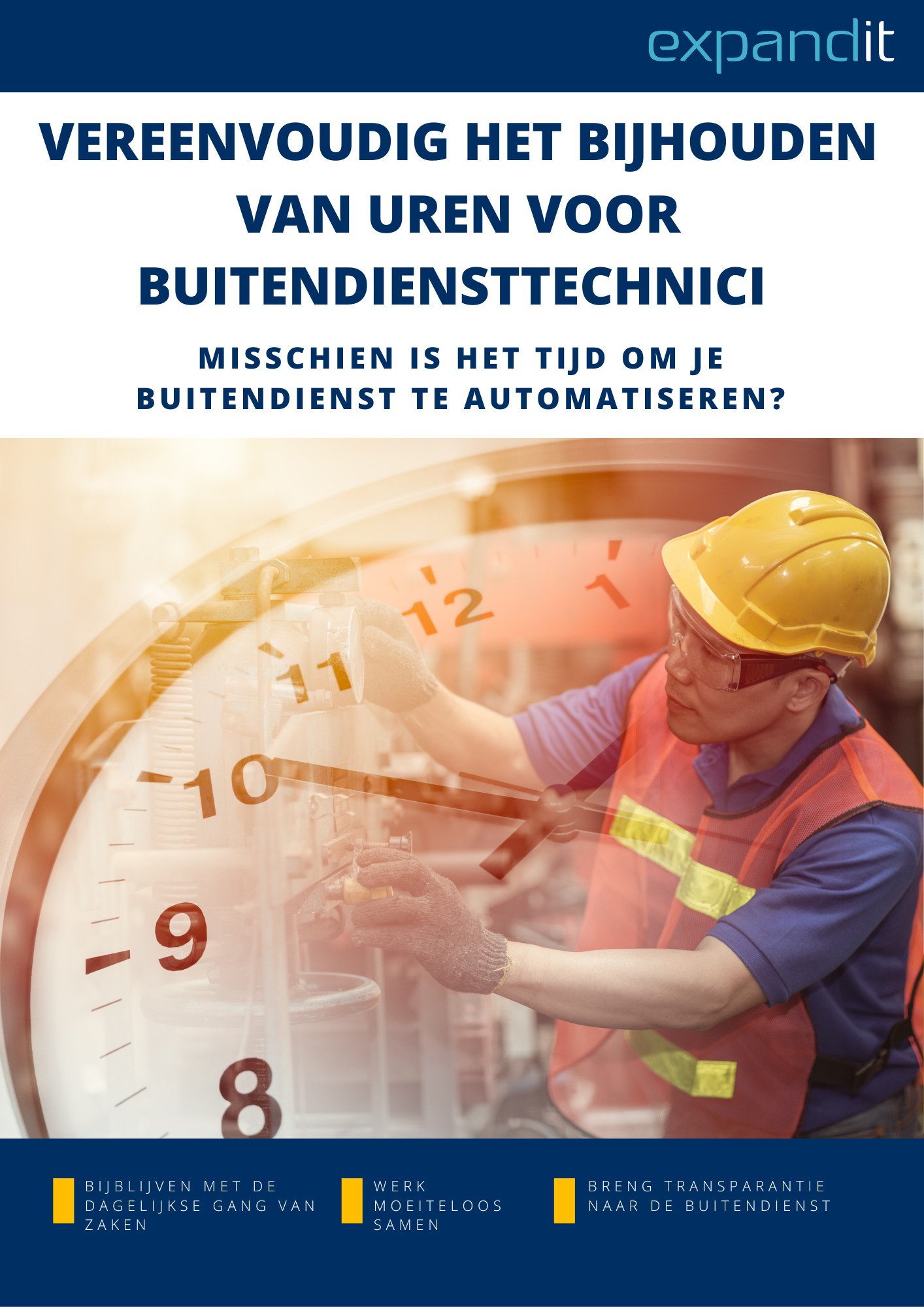 Field Service Management - time tracking ebook cover NLBE